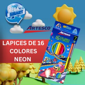 LAPICES DE 16 COLORES NEON