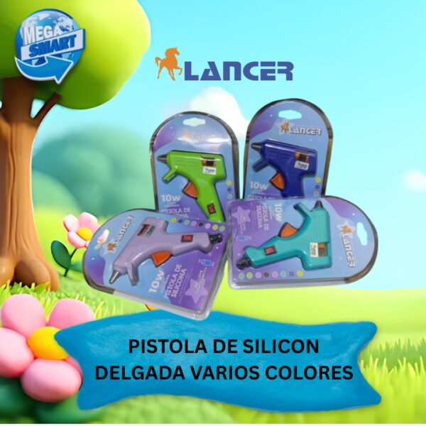 PISTOLA DE SILICON DELGADA VARIOS COLORES